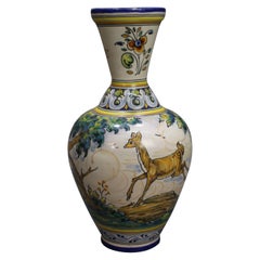 Hand Painted 20th c. Glazed Earthenware Talavera Vase