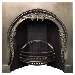 Victorian Manner Horse Shoe Cast Iron Fireplace Insert