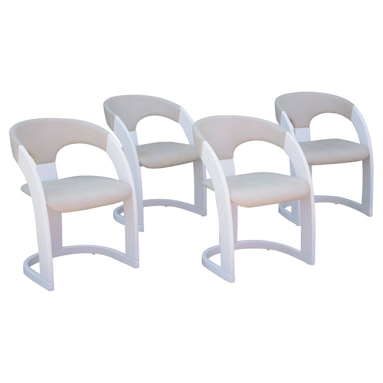 Vintage Set of Four Italian Dining Chairs For Sale