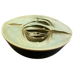 Peter Simpson Signed British Uk Studio Pottery Bowl Organic Nature Form Vessel