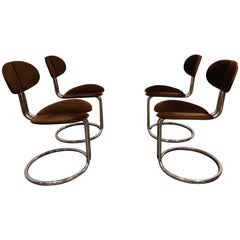 Vintage Italian Chrome Dining Chairs, 1960s