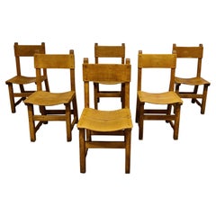 Vintage Brutalist Dining Chairs, Set of 6, 1960s