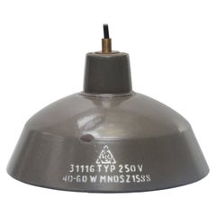 Brown Enamel Vintage Industrial Factory Pendant Light