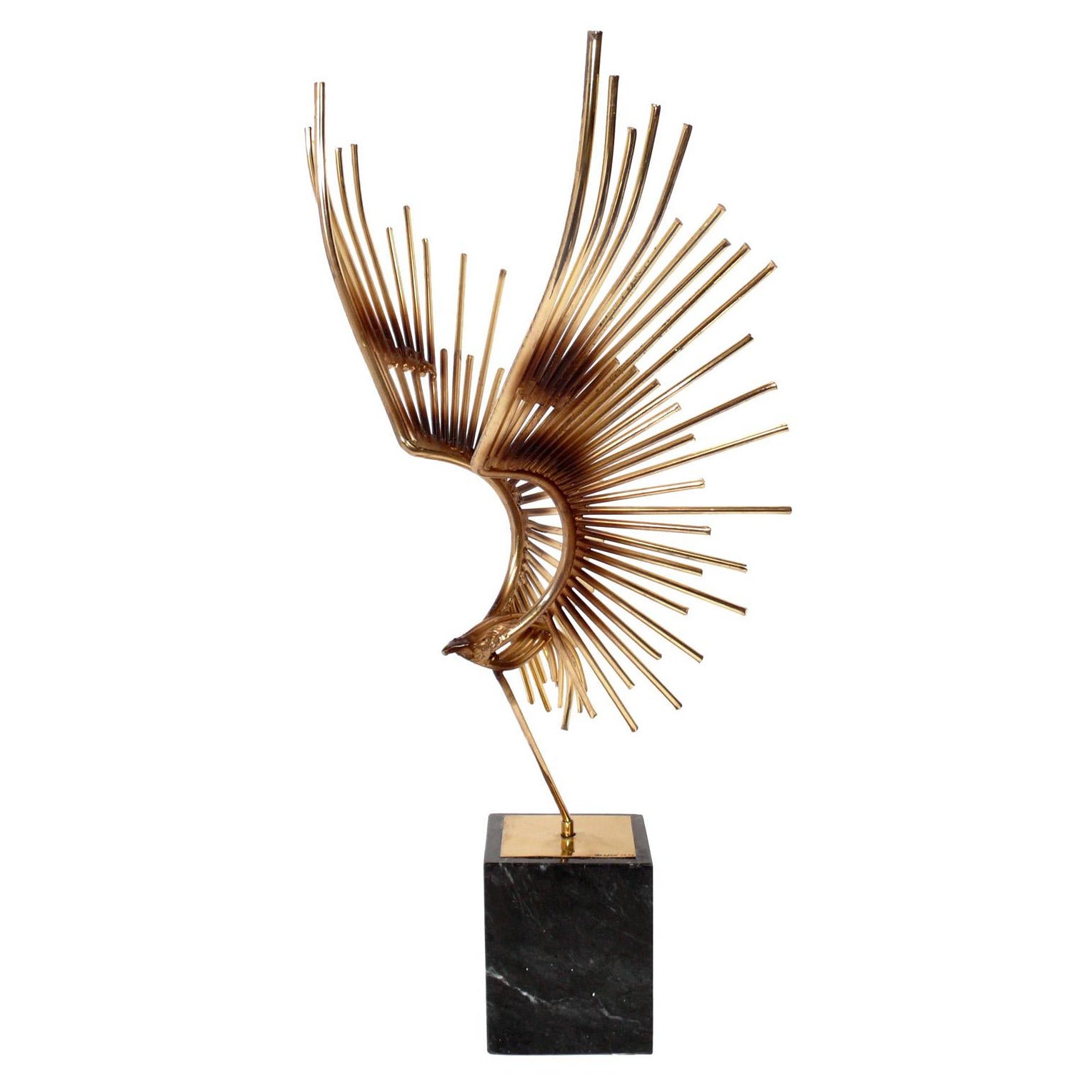 Modernist Curtis Jere Brass Eagle Sculpture