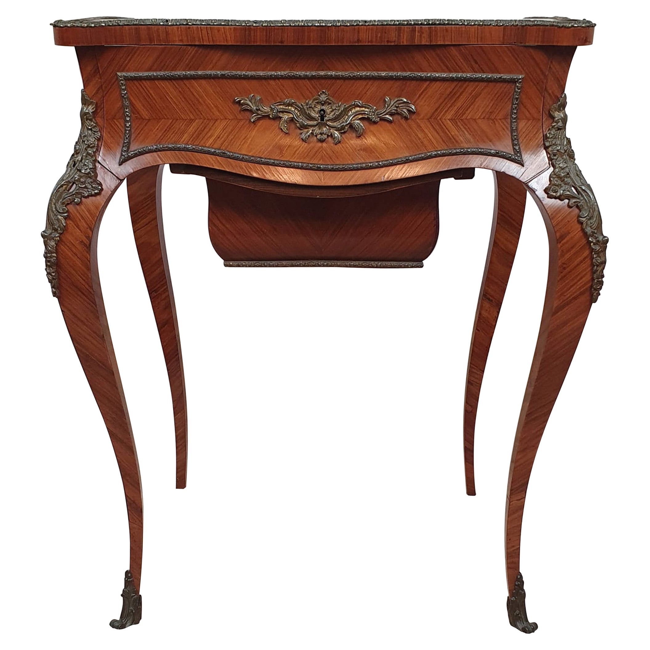 19th Century Kingwood Side or Work Table with Ormolu Mounts For Sale