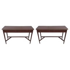 Stunning Pair of Twentieth Century Mahogany Console Tables