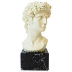 Italian Roman 'David' Sculpture on Black Marble Base