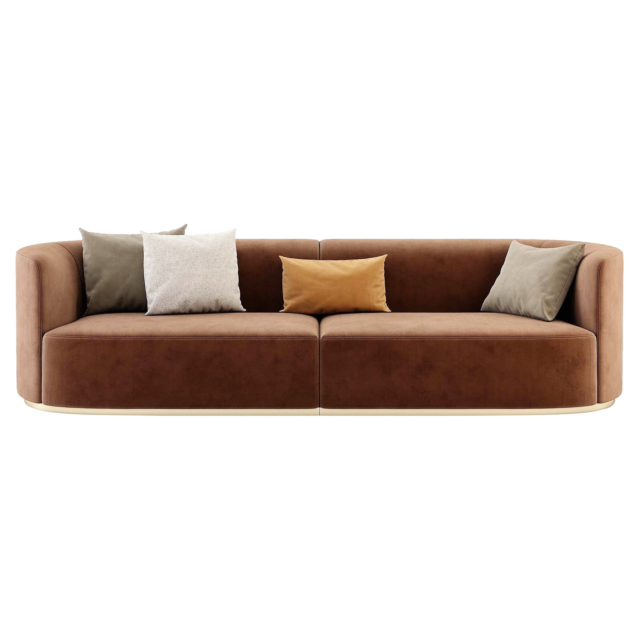 Contemporary Hand Tailored Sofa with Round Edges