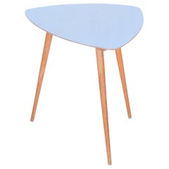 Retro Small Blue Table, Czech Midcentury, Preserved in Original Condition, 1950s