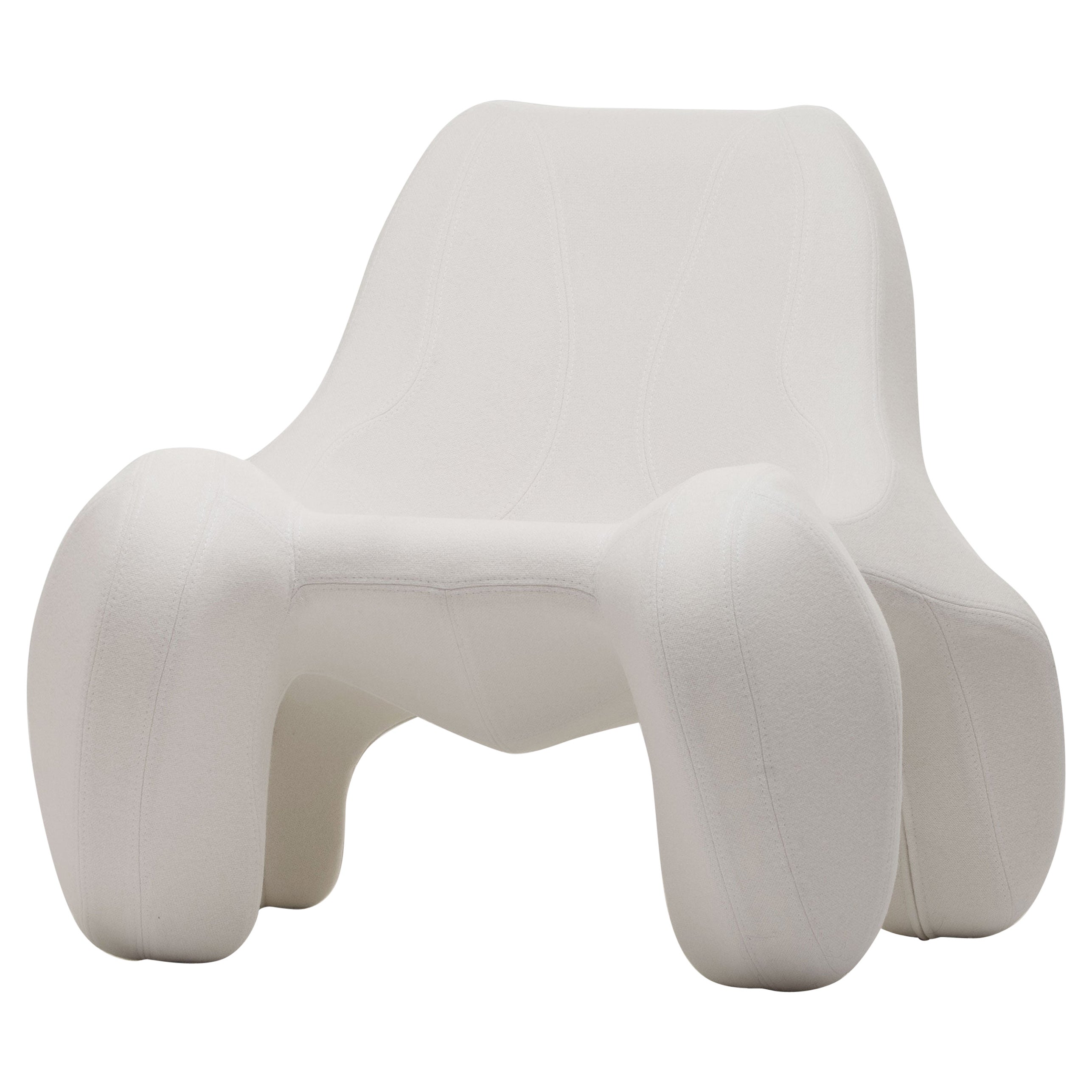Sisal white chair “Club 112” in woven woollen finish, Colour 100 Tonus For Sale