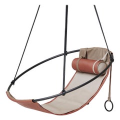 Modern Sling Hanging Chair, Outdoor Sandy Colour, Vegan and Eco Friendly