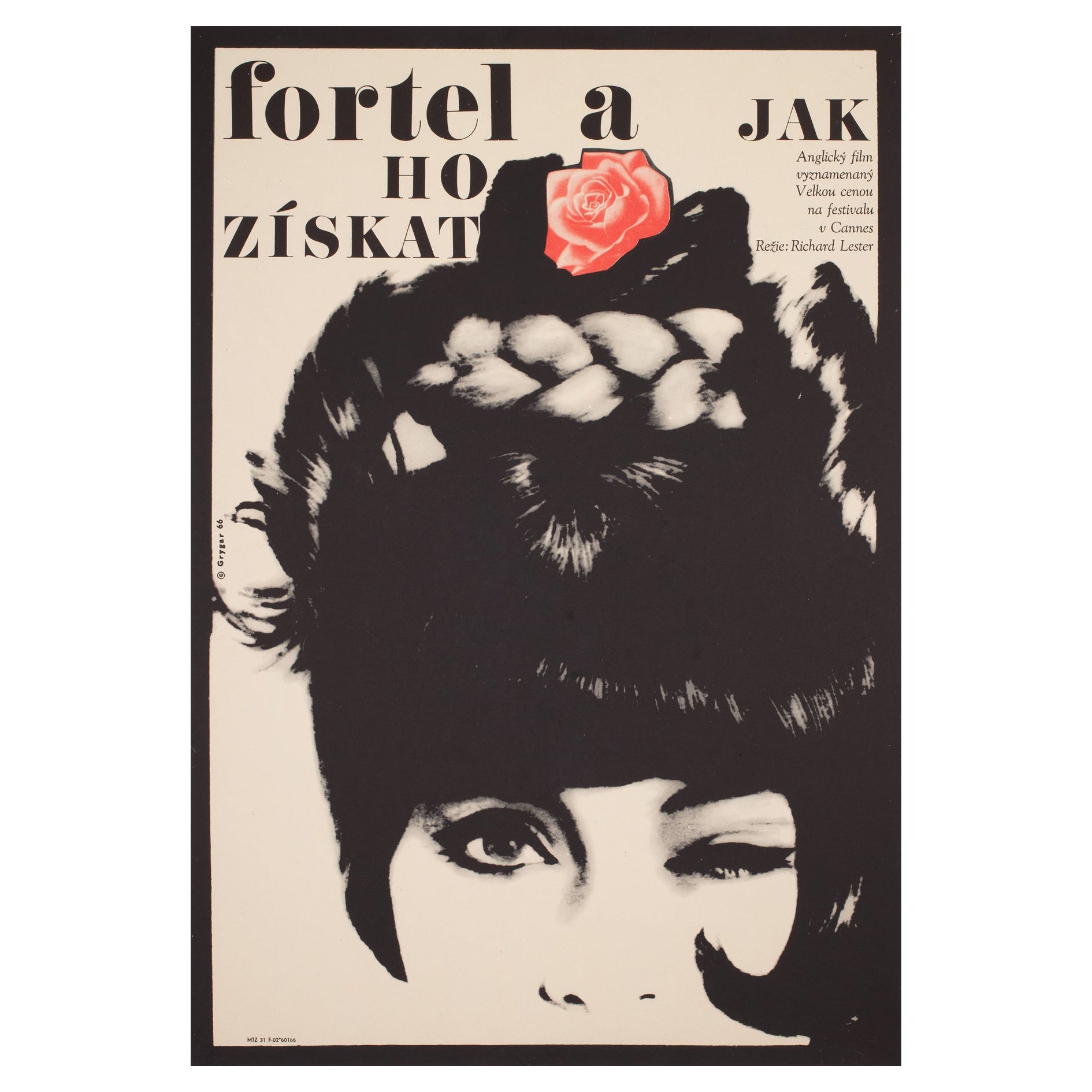 The Knack And How To Get It 1966 Czech A1 Film Movie Poster, Grygar