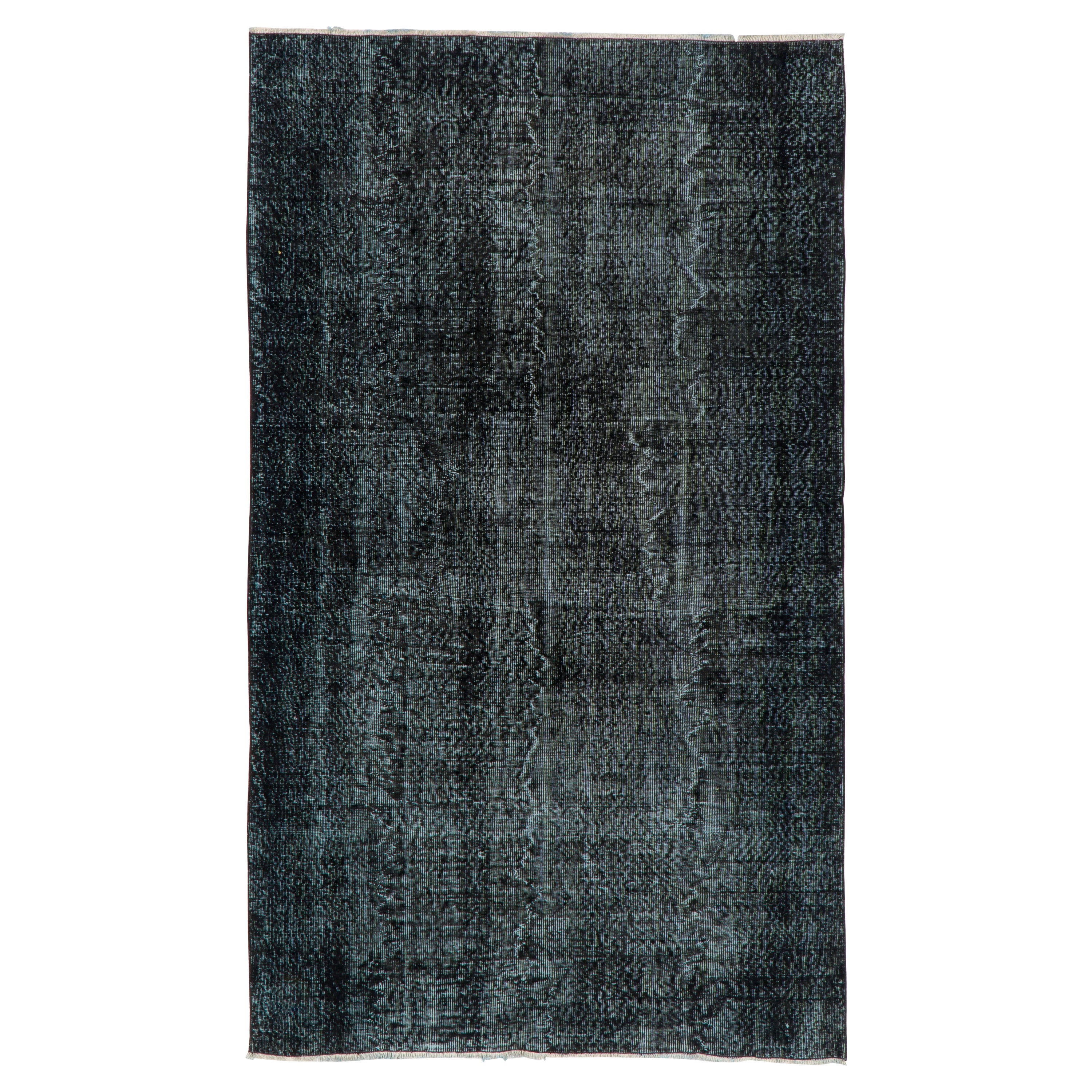 5.2x8.8 Ft Vintage Area Rug Over-Dyed in Charcoal Gray 4 Modern Home & Office For Sale