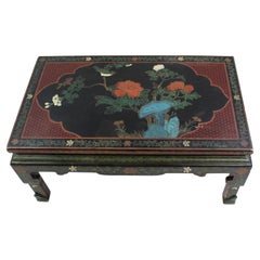 Vintage Hand Decorated Lacquered Chinese Coffee Table