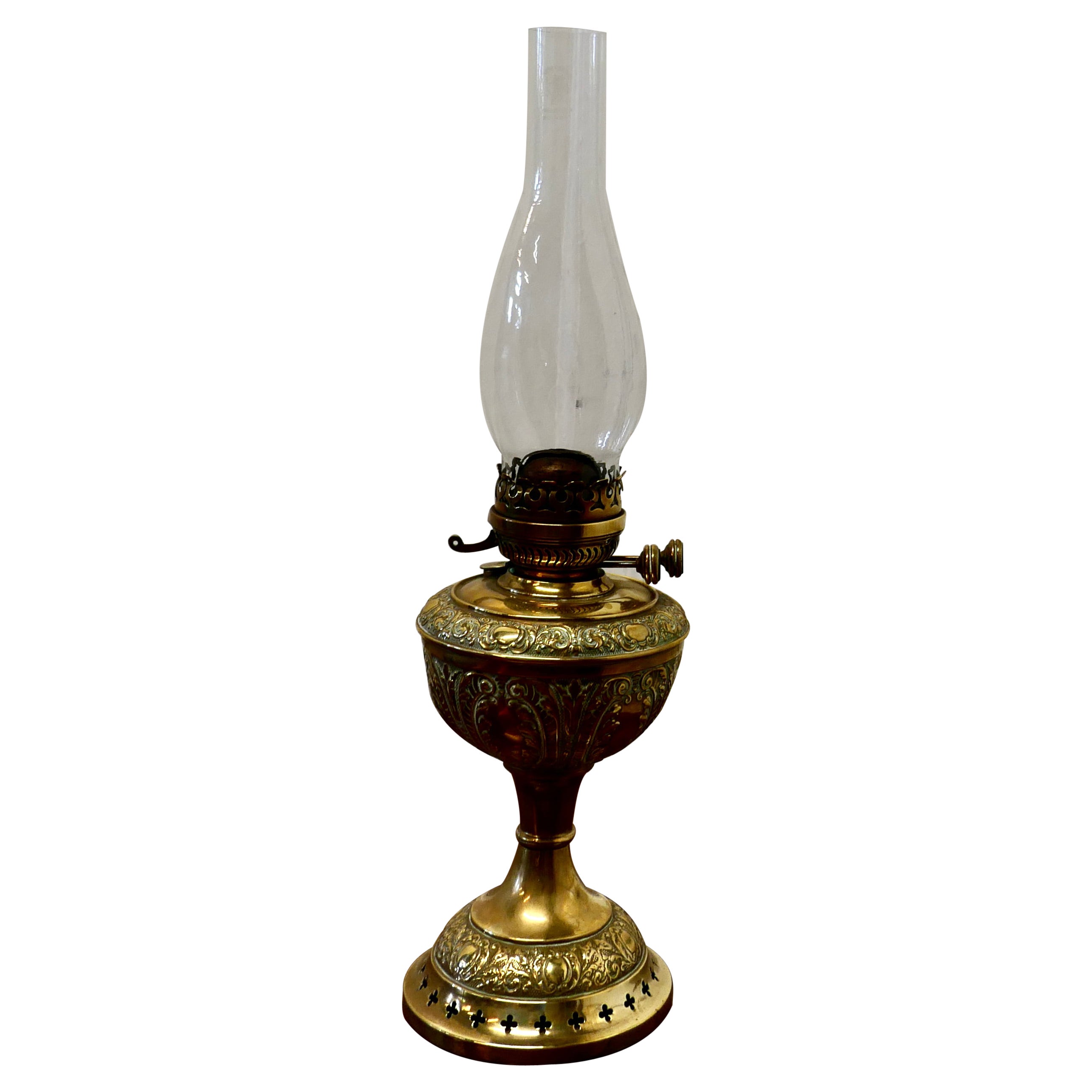 German Brass Oil Lamp by Kaestner & Tobelman, Erfurt