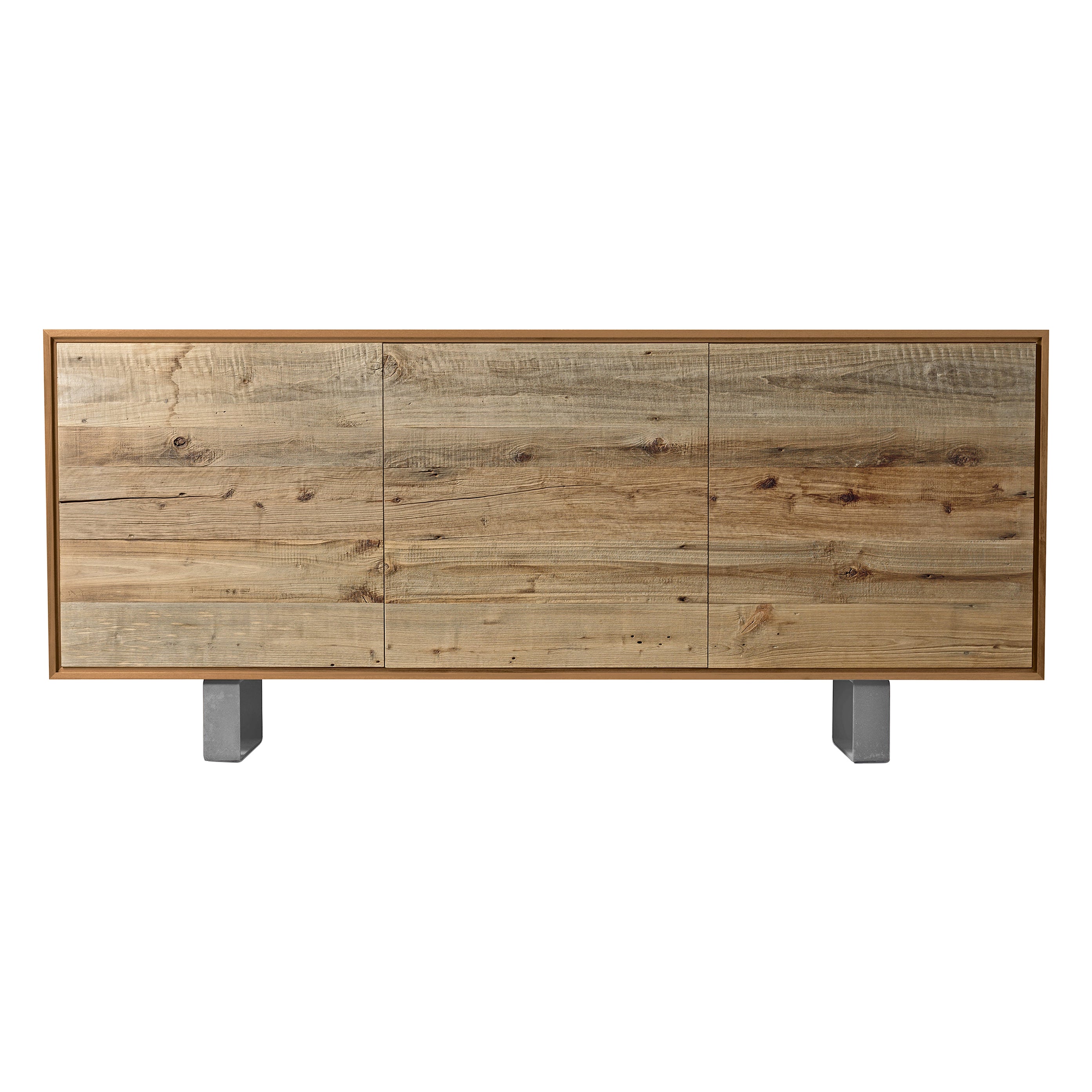 Materia Ontano Solid Wood Sideboard, Alder & Walnut Natural finish, Contemporary For Sale