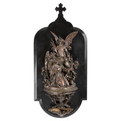 Mid 19th Century Napoleon III Bronze Holy Water Font