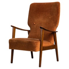 Danish Midcentury Easy Chair in Stained Oak by Fritz Hansen, ca. 1950 