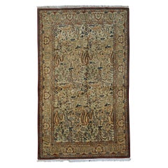 Vintage Persian Fine Traditional Handwoven Luxury Wool Ivory / Beige Rug