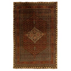 Antique Persian Fine Traditional Handwoven Luxury Wool Rose / Ivory Rug