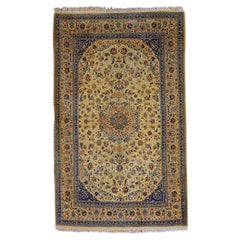 Antique Persian Fine Traditional Handwoven Luxury Wool Ivory Rug