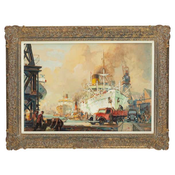 Painter R. Wilcox Lesley Arthur Wilcox ‘World Commerce’ For Sale at 1stDibs | arthur orum ...