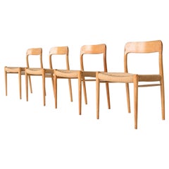 Niels Otto Moller Model 75 Oak Dining Chairs Denmark 1960