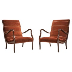 Ezio Longhi Ribbed-Back Lounge Chairs for ELAM, Italy 1960s 