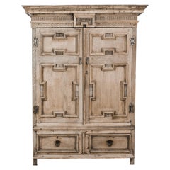 1820s European Bleached Oak Wardrobe