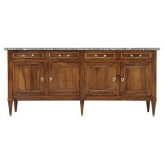French Antique Directoire Walnut Buffet, Late 1700's Beautifully Restored