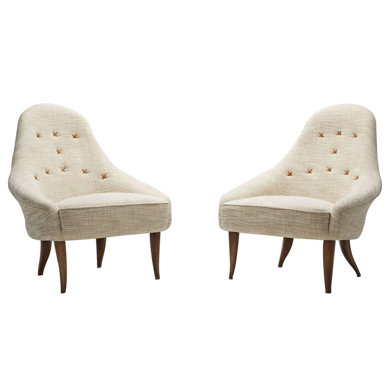 Pair of "Lilla Eva" Chairs by Kerstin Hörlin-Holmquist, Sweden, 1950s