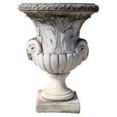 20th Century Italian Neoclassical Carved Limestone Garden Large Vase