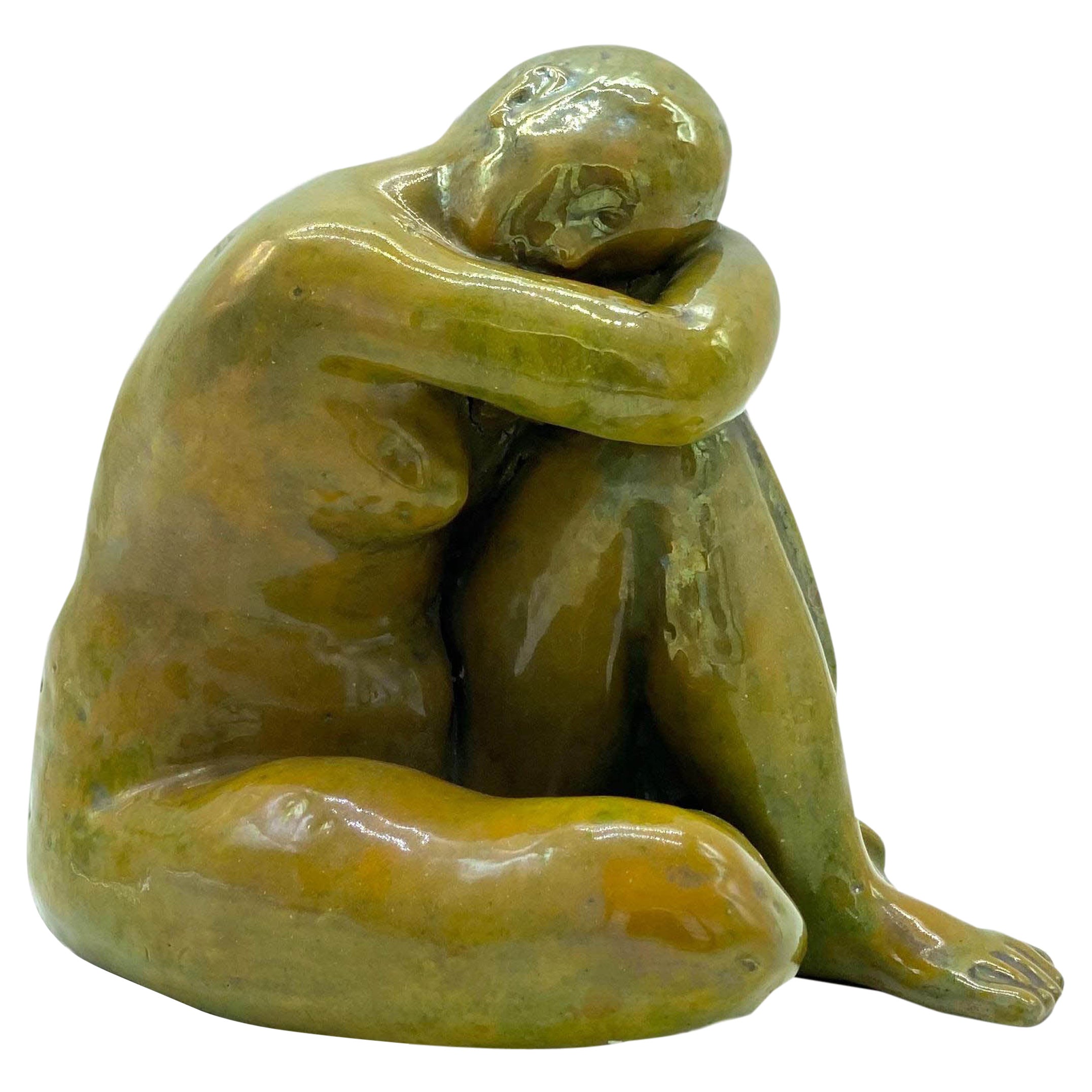 Seated Woman Terracotta Sculpture, Italy, 1960s