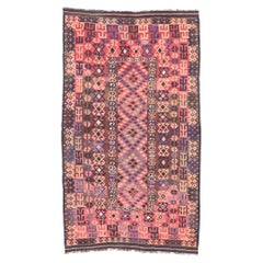 Retro Afghani Maimana Kilim Rug, Modern Desert Meets Southwest Boho