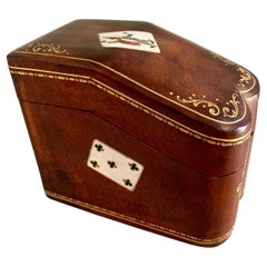 Italian Leather Bound Playing Card or 420 Holder in the Style of Gucci