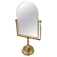 Miroir de coiffeuse ou de table en bronze sur pied