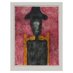 Retro Rufino Tamayo Mixografia “Hombre En Negro, ” circa 1976