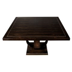 Custom Macassar and Walnut Dining Table