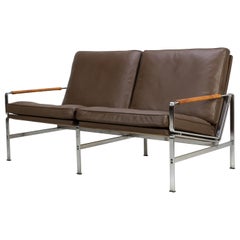 Mid-Century Sofa FK 6720 by Fabricius & Kastholm Brown Leather
