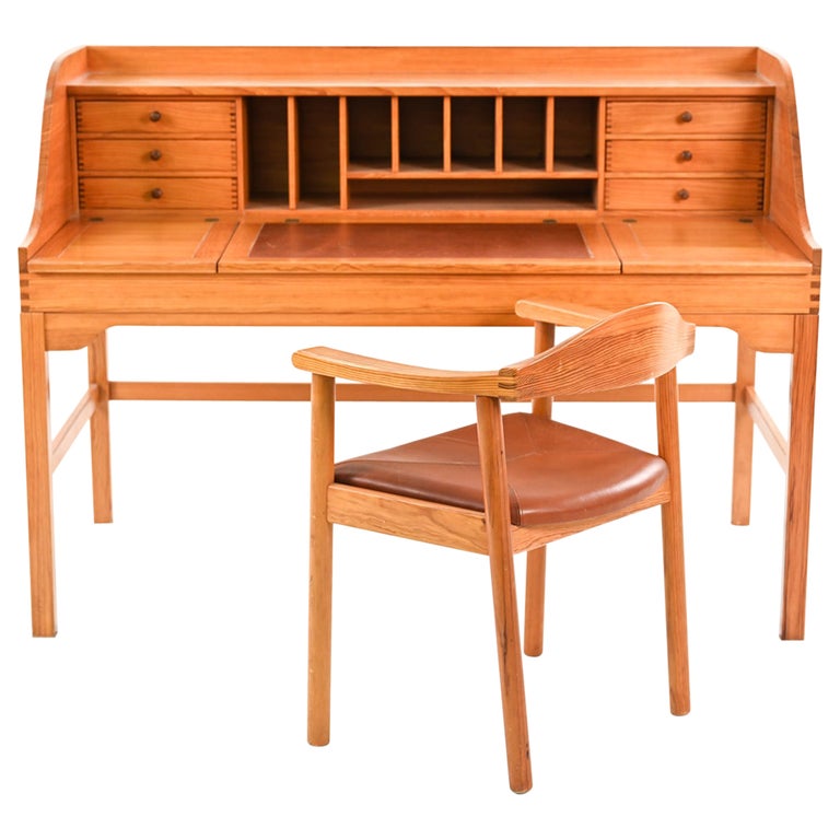 Andreas Hansen Danish MidCentury Pine Desk and Desk Chair at 1stDibs