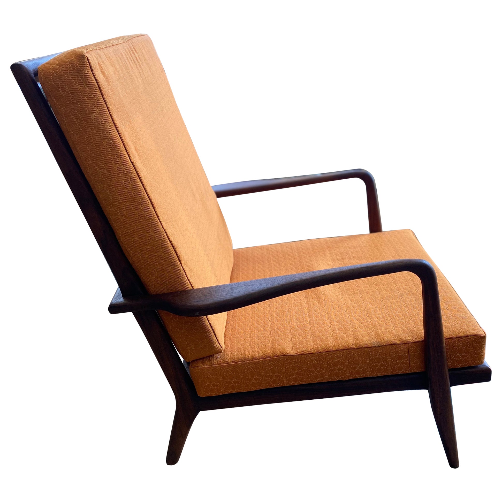 Mid-Century Modern Rail Back High-Back Lounge Chair