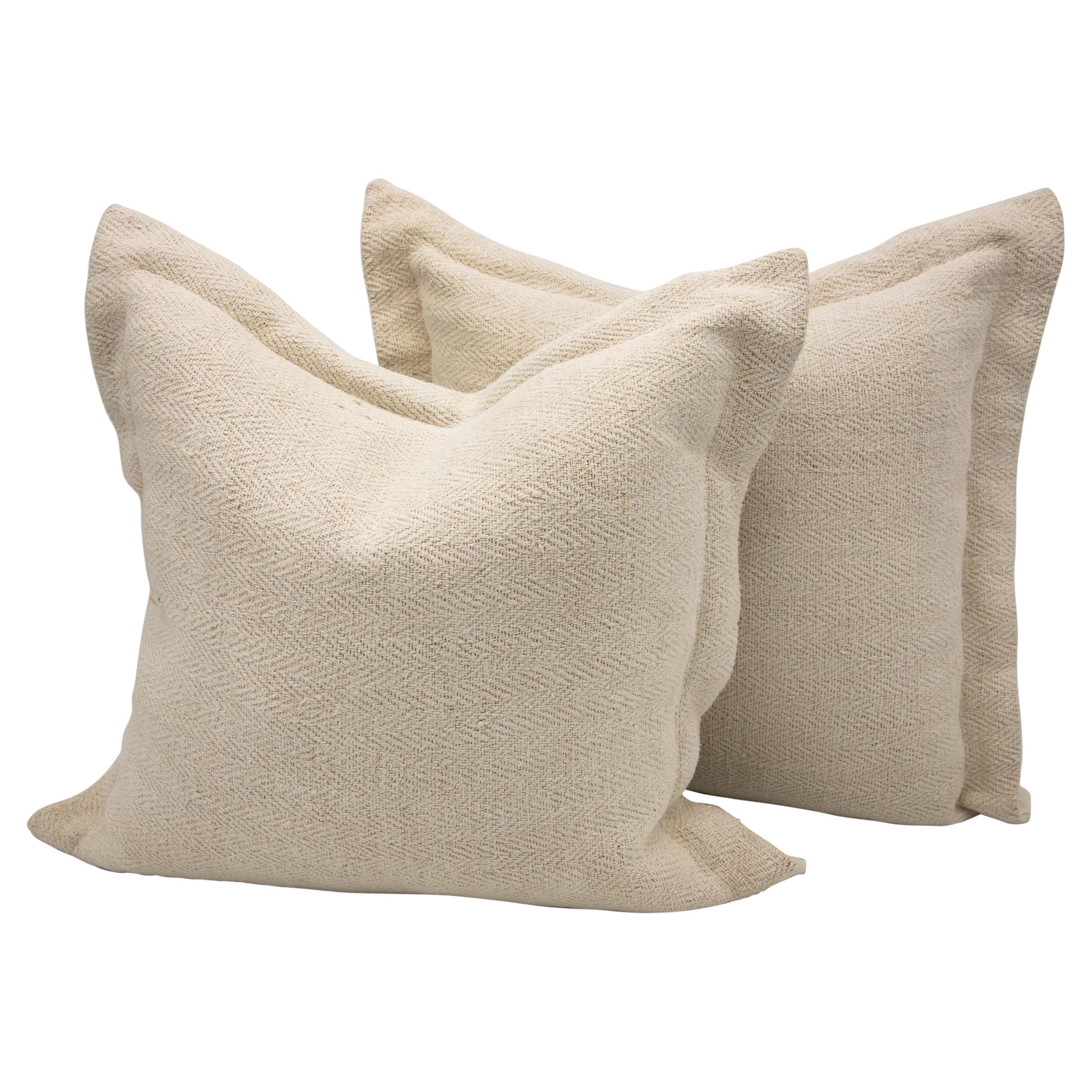 Pair of Linen Pillows For Sale
