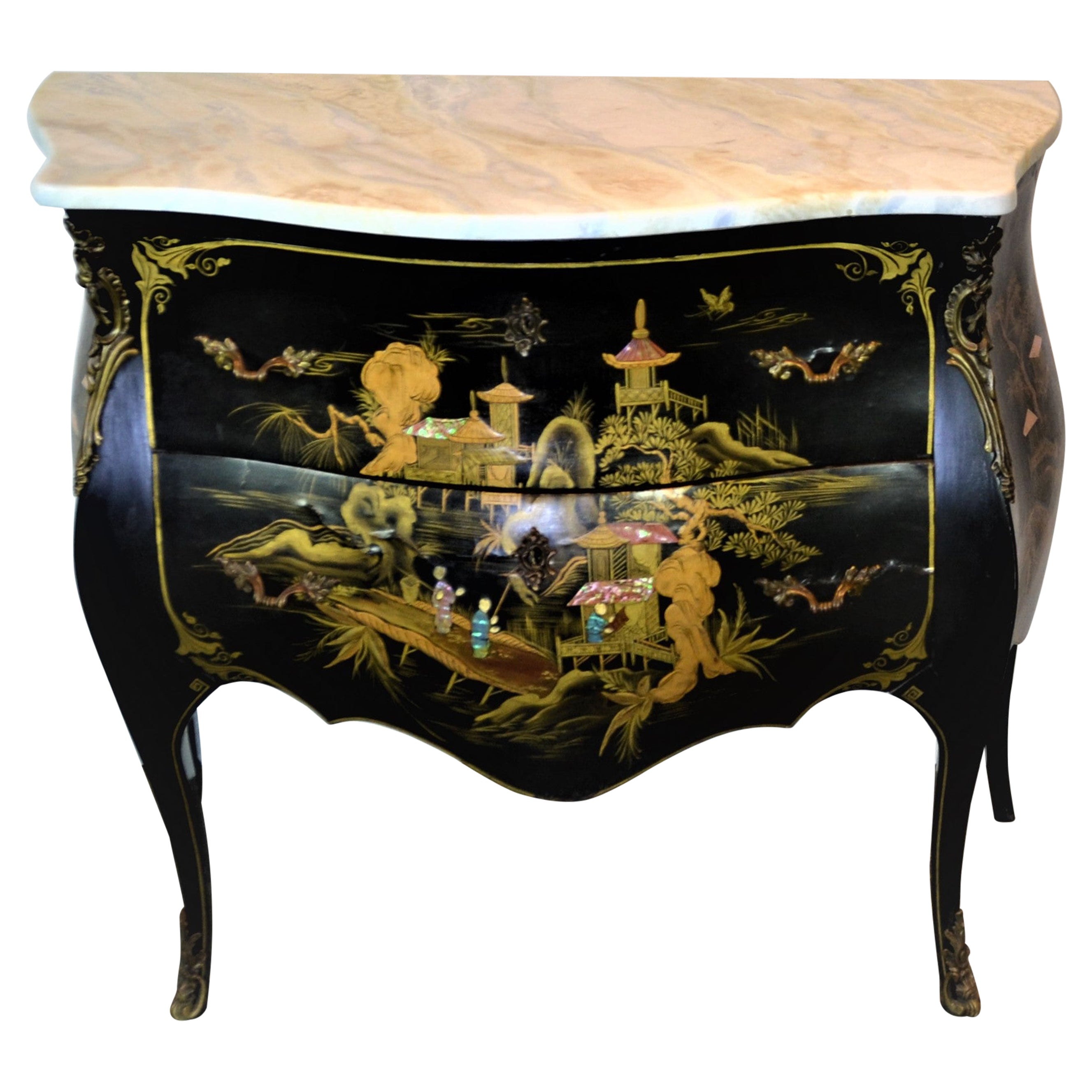 Bombay Chest with Chinoiserie Decoration