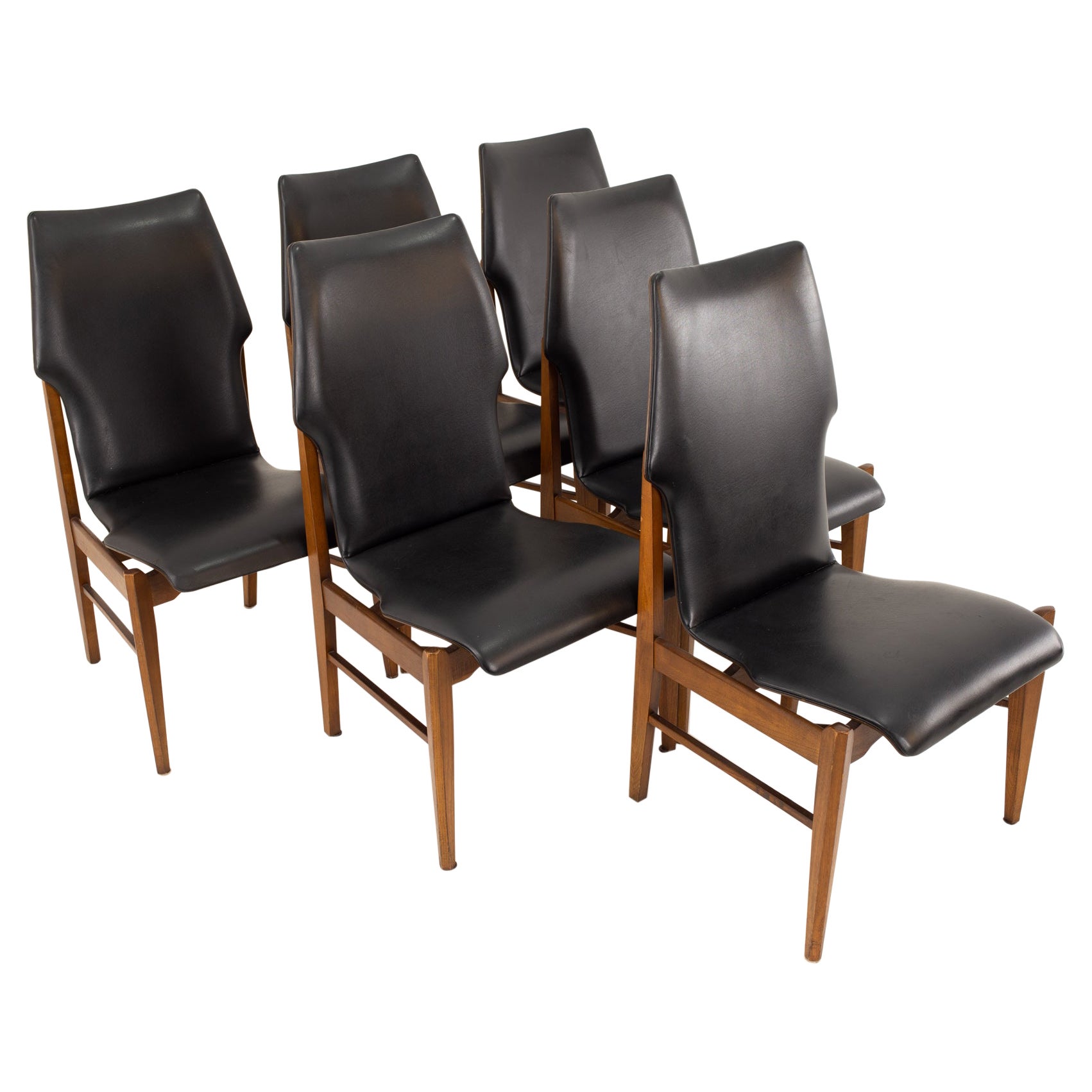 Lane First Edition Mid Century Dining Chairs, Set of 6