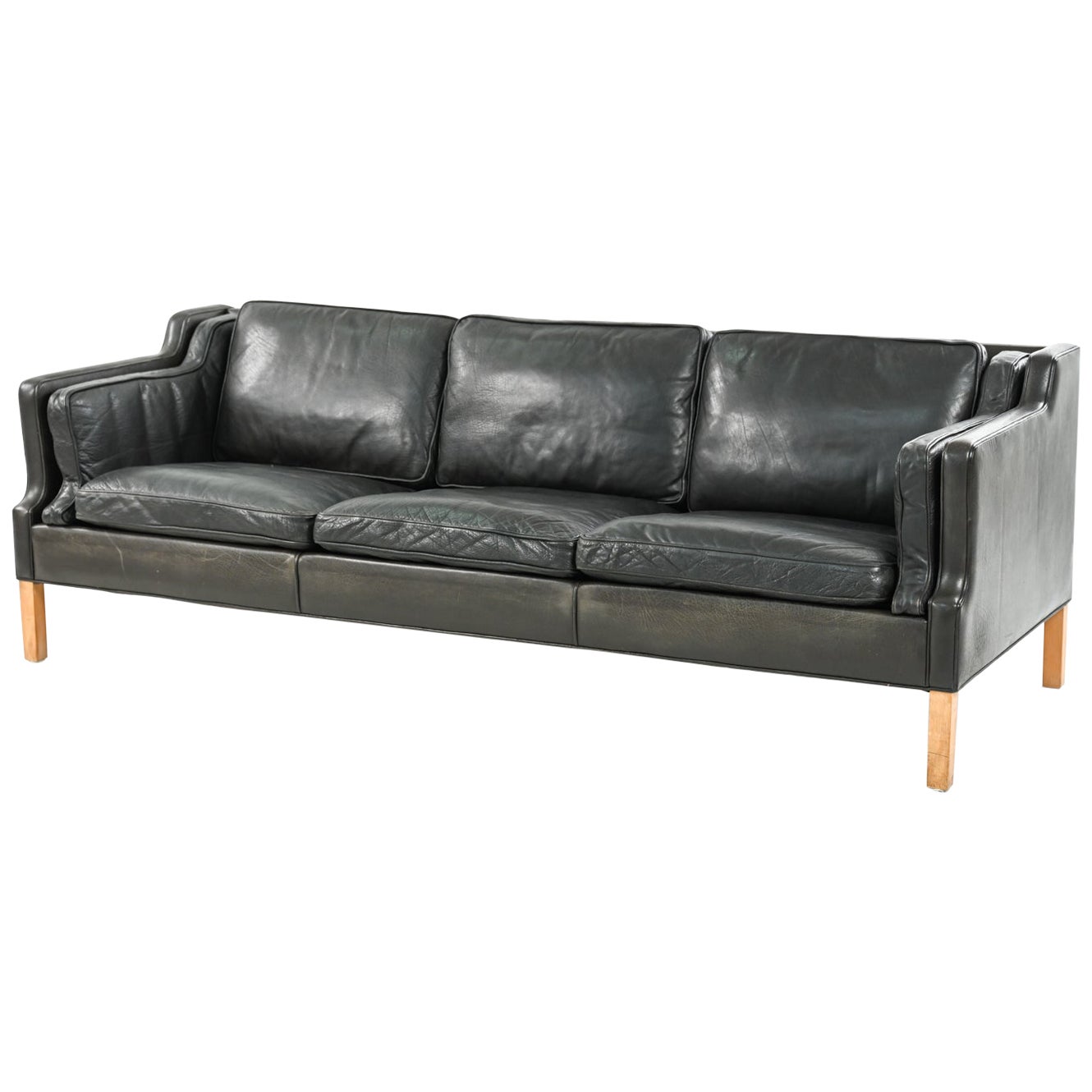 Borge Mogensen Leather 4-Seater Sofa