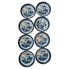 Vintage Set of Eight Canton Reproduction Small Plates