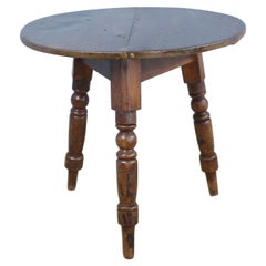 Antique Welsh Pine Cricket Table with Original Painted Base