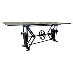 Antique Industrial Adjustable Table / Desk