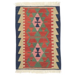 Vintage Persian Shiraz Kilim Rug, Luxury Lodge Meets Sunny Southwest Style