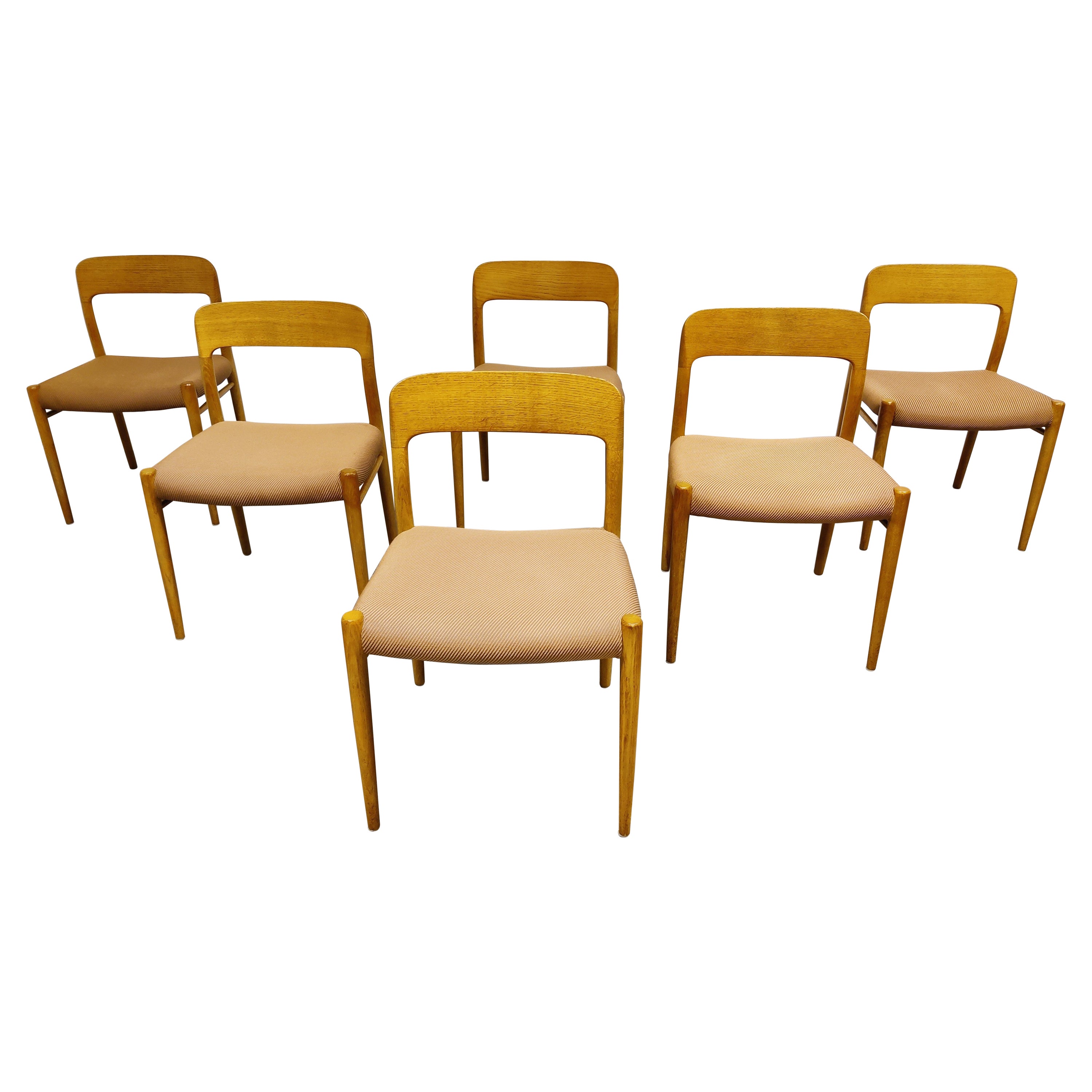 Set of 6 Niels Otto Moller Model 75 Dining Chairs, 1960s
